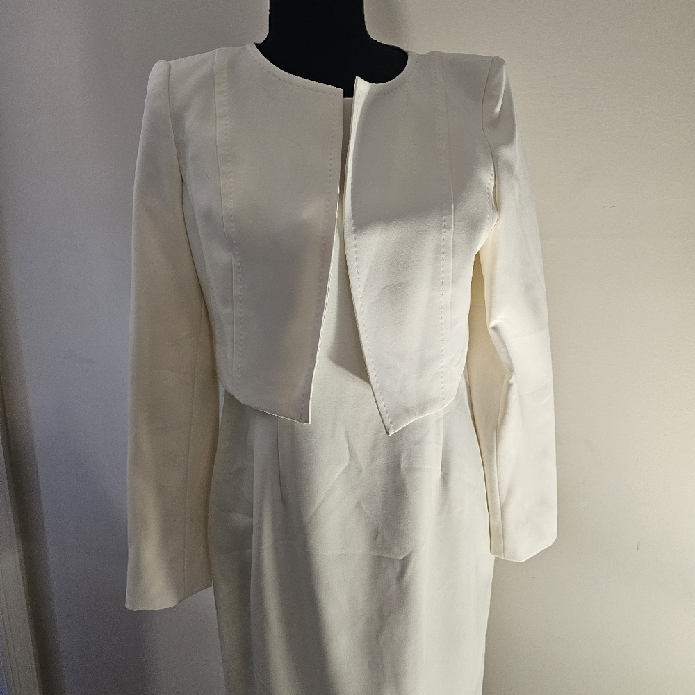 Anne Kleine 2 piece white dress and jacket nwt size 6